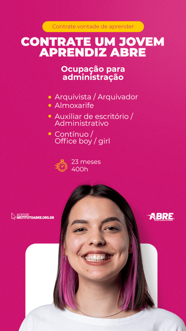 Contrate um Jovem Aprendiz ABRE - Ocupação para comércio varejo e atacado